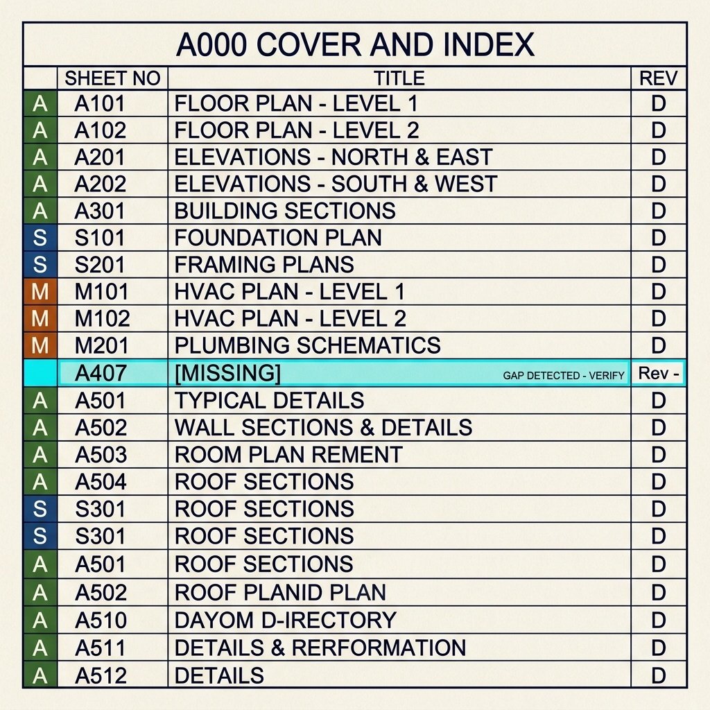 Drawing sheet index