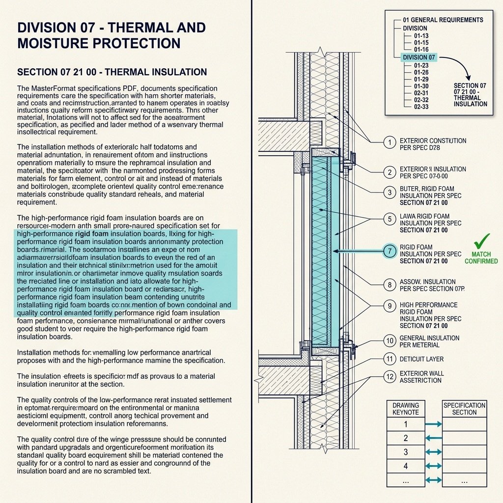 Specifications beside drawings