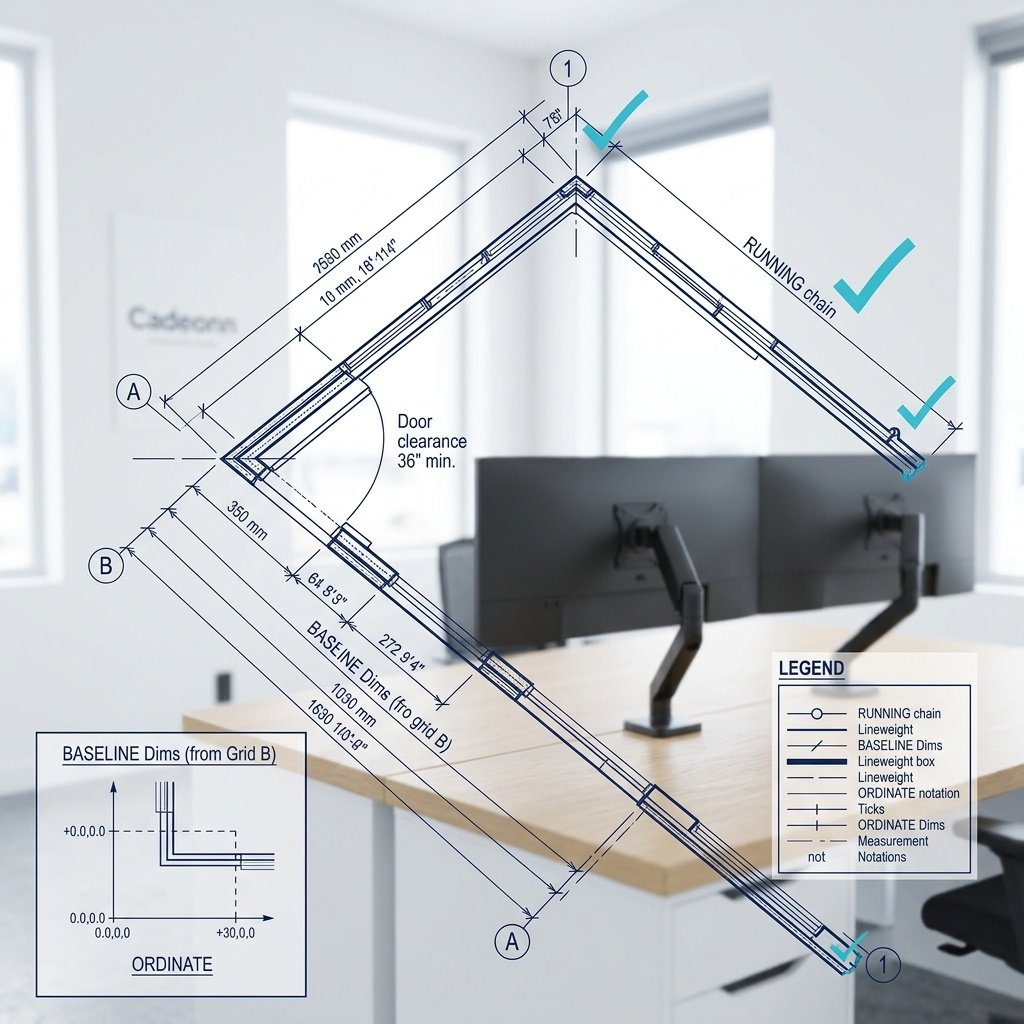 Dimensioned drawing detail